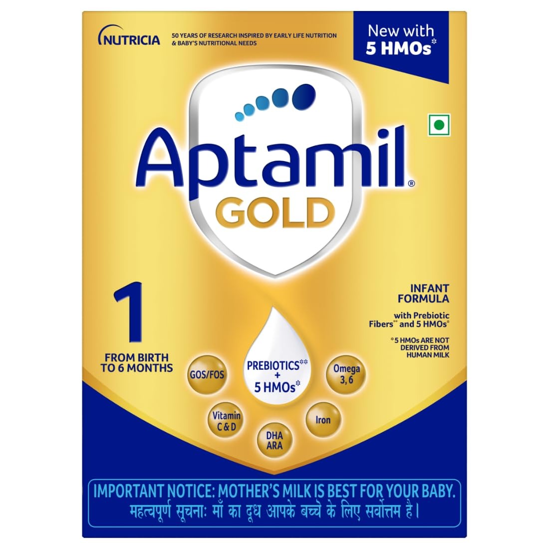 Aptamil Gold Stage 1 – Infant Formula with HMO & Prebiotics (0–6 Months)