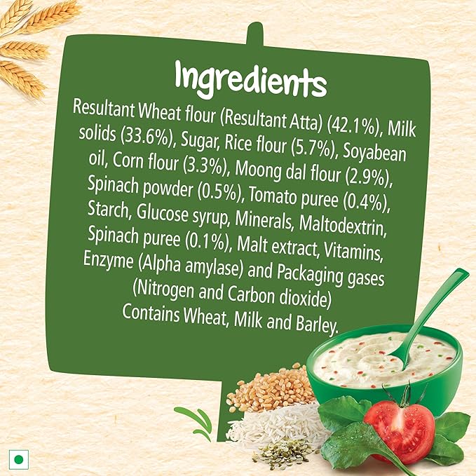 Nestlé CERELAC Multigrain Dal Veg Baby Cereal – Stage 4 (12–24 Months), Iron-Rich & Protein-Packed – 300 g Bag-In-Box