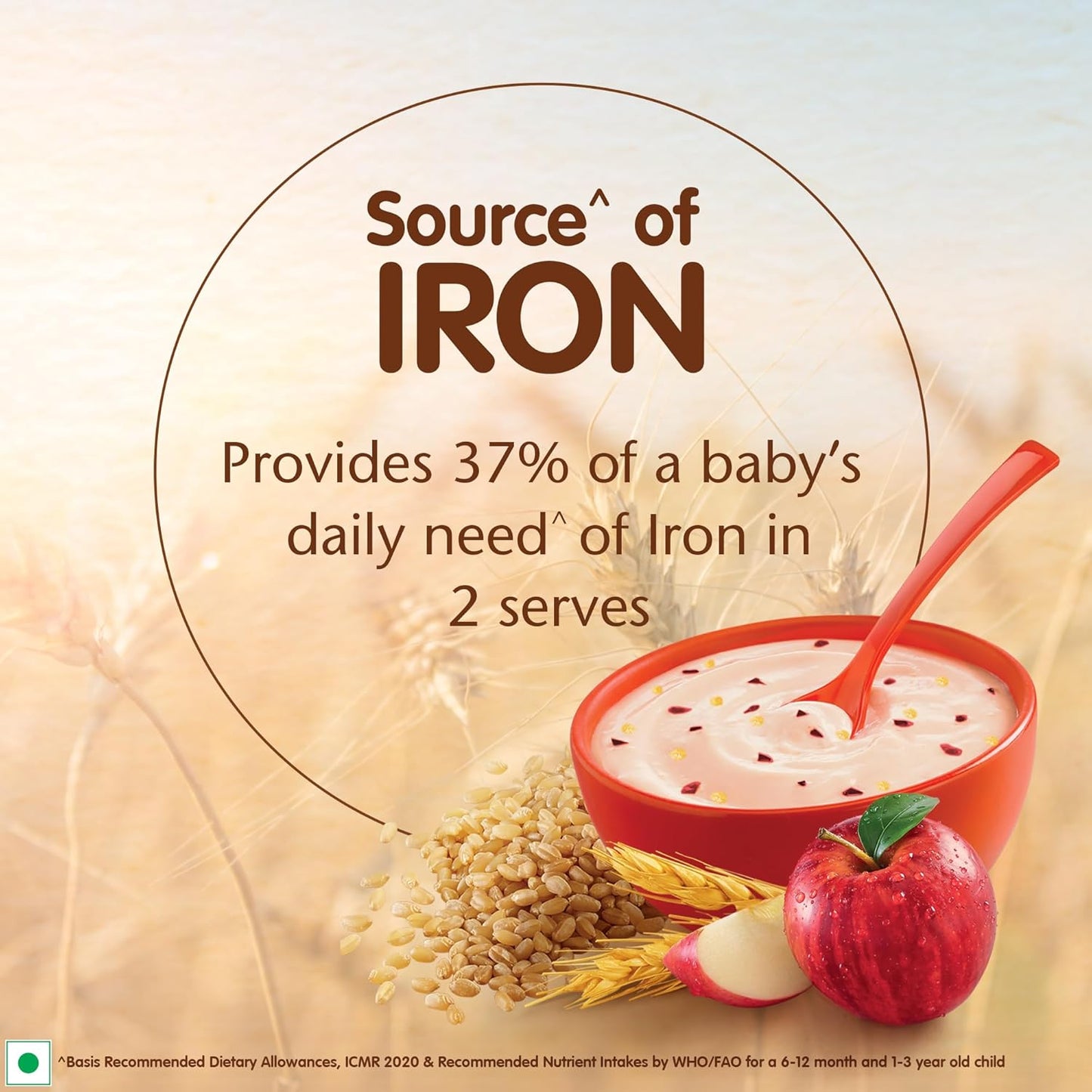 CERELAC Baby Food Cereal, No Preservatives, Wheat Apple Cherry for 8 to 24 Months Baby, Source of Iron & Protein