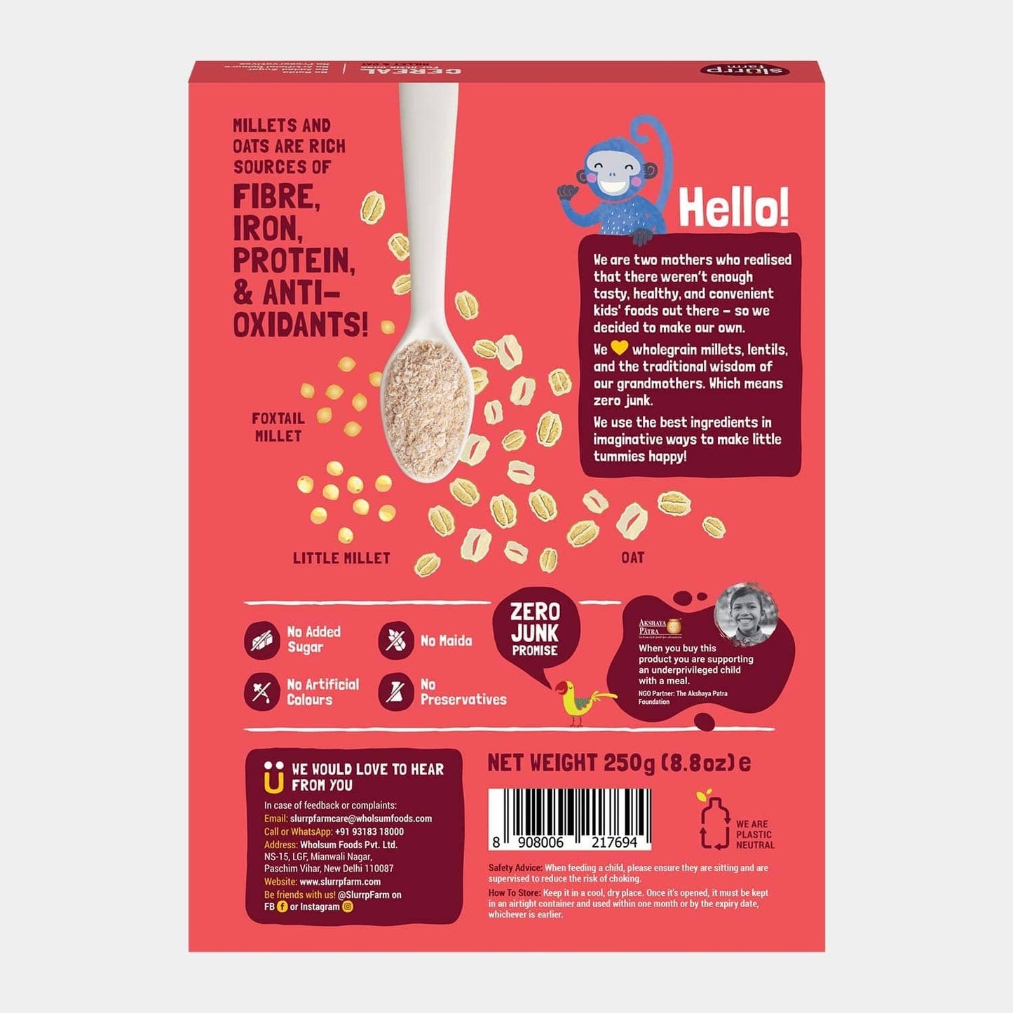 Slurrp Farm Millet Oat Porridge - 250gm