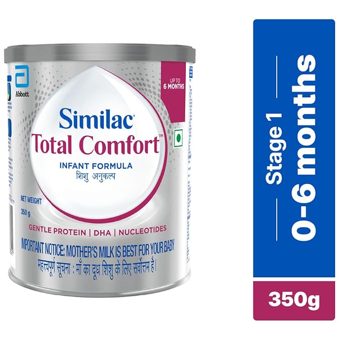 Similac Total Comfort Infant Formula Powder – 350g (Up to 6 Months), easy-to-digest, gentle formula for sensitive tummies.