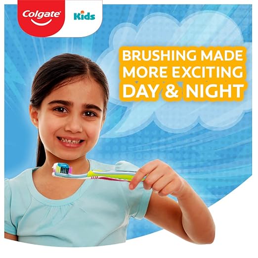 Colgate Kids Extra Soft Toothbrush with Tongue Cleaner – Manual, Multicolor, 1 Pc | Gentle Oral Care for Children