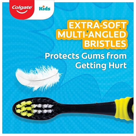 Colgate Kids Extra Soft Toothbrush with Tongue Cleaner – Manual, Multicolor, 1 Pc | Gentle Oral Care for Children
