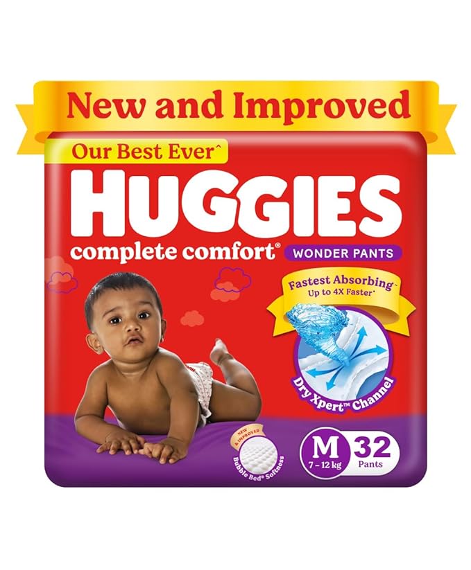 Huggies Complete Comfort Wonder Pants, Medium (M) Size, 32 Count