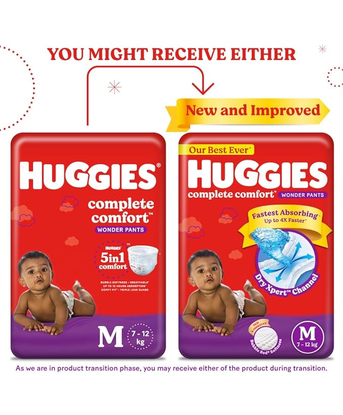 Huggies Complete Comfort Wonder Pants, Medium (M) Size, 32 Count