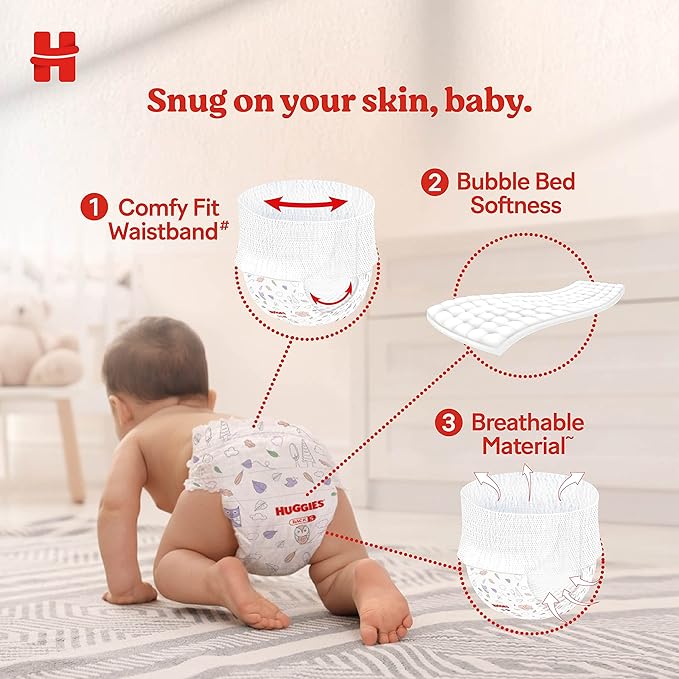 Huggies Complete Comfort Wonder Pants, Small (S), 4–8kg, 40 Count, 5-in-1 Comfort