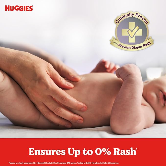 Huggies Complete Comfort Wonder Pants, Medium (M), 76 Count, India’s Fastest Absorbing Diaper, 7–12kg, Pant Style,