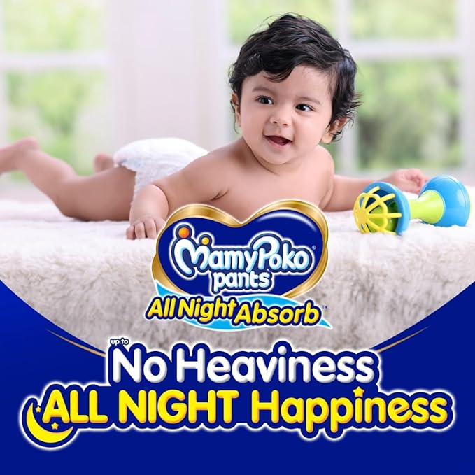 MamyPoko All Night Diapers, Small (60 Count) 4-8kg
