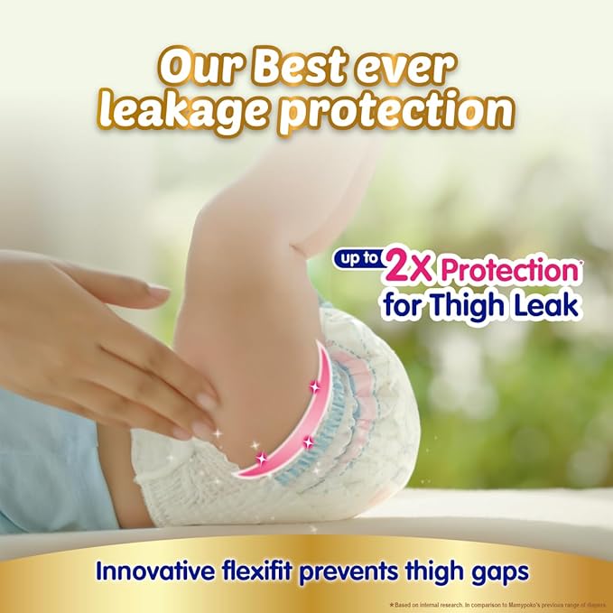MamyPoko Extra Absorb L-Size Diapers (48 Pack): Gentle, Skin-Friendly (Coconut Oil) for 9-14 kg, Ensuring Deep Sleep