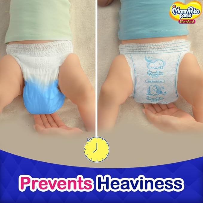 MamyPoko Standard Baby Diapers Pants - Medium (7-12kg), 52 Count