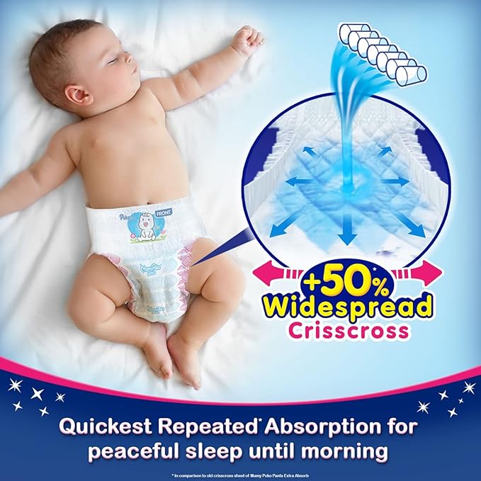 MamyPoko Medium (M) Extra Absorb Diapers (58 Count) - For 7-12 kg Babies