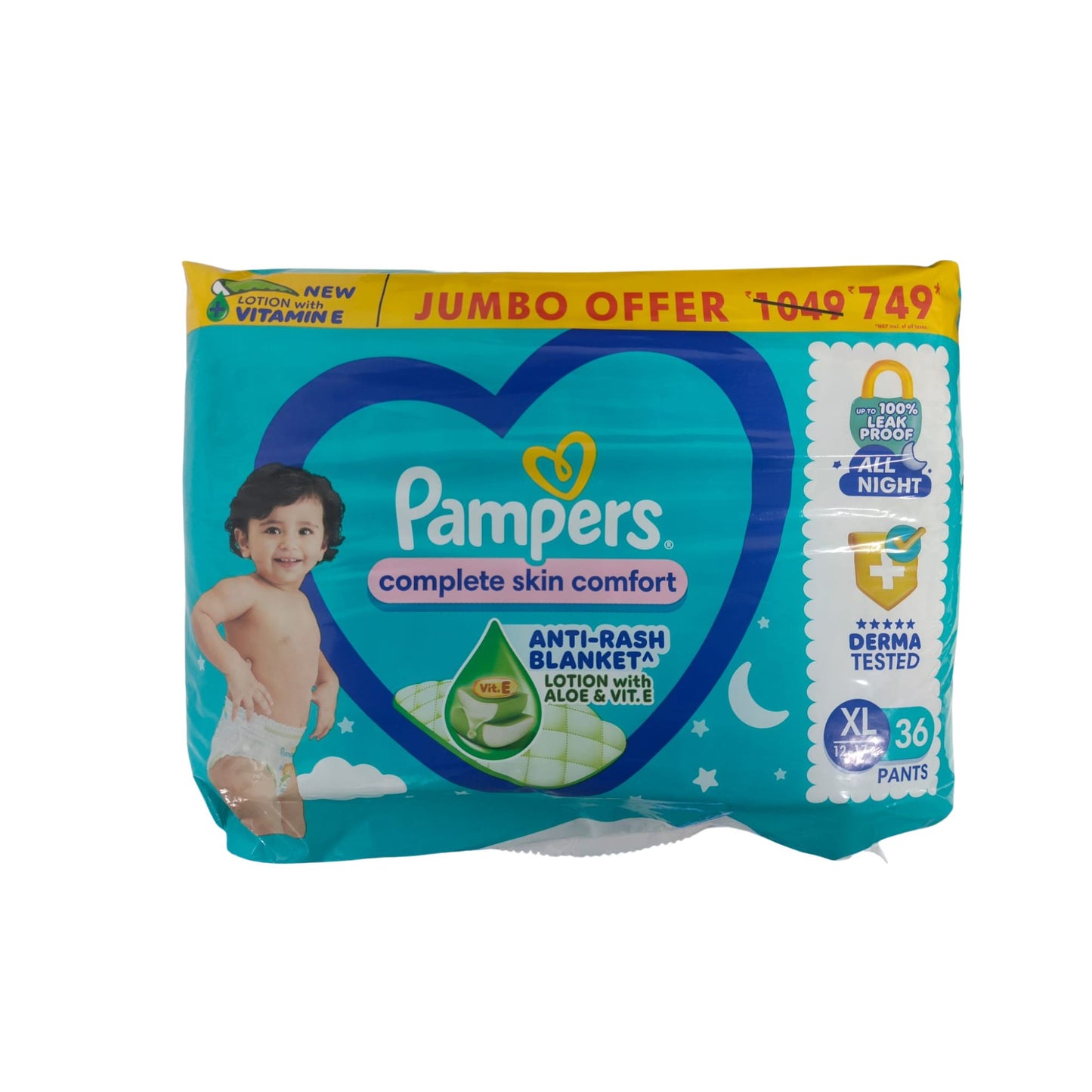 P&G Diaper Pants - Aloe Vera Scented, Anti Rash Blanket, Suitable for All Skin - 36 Pcs