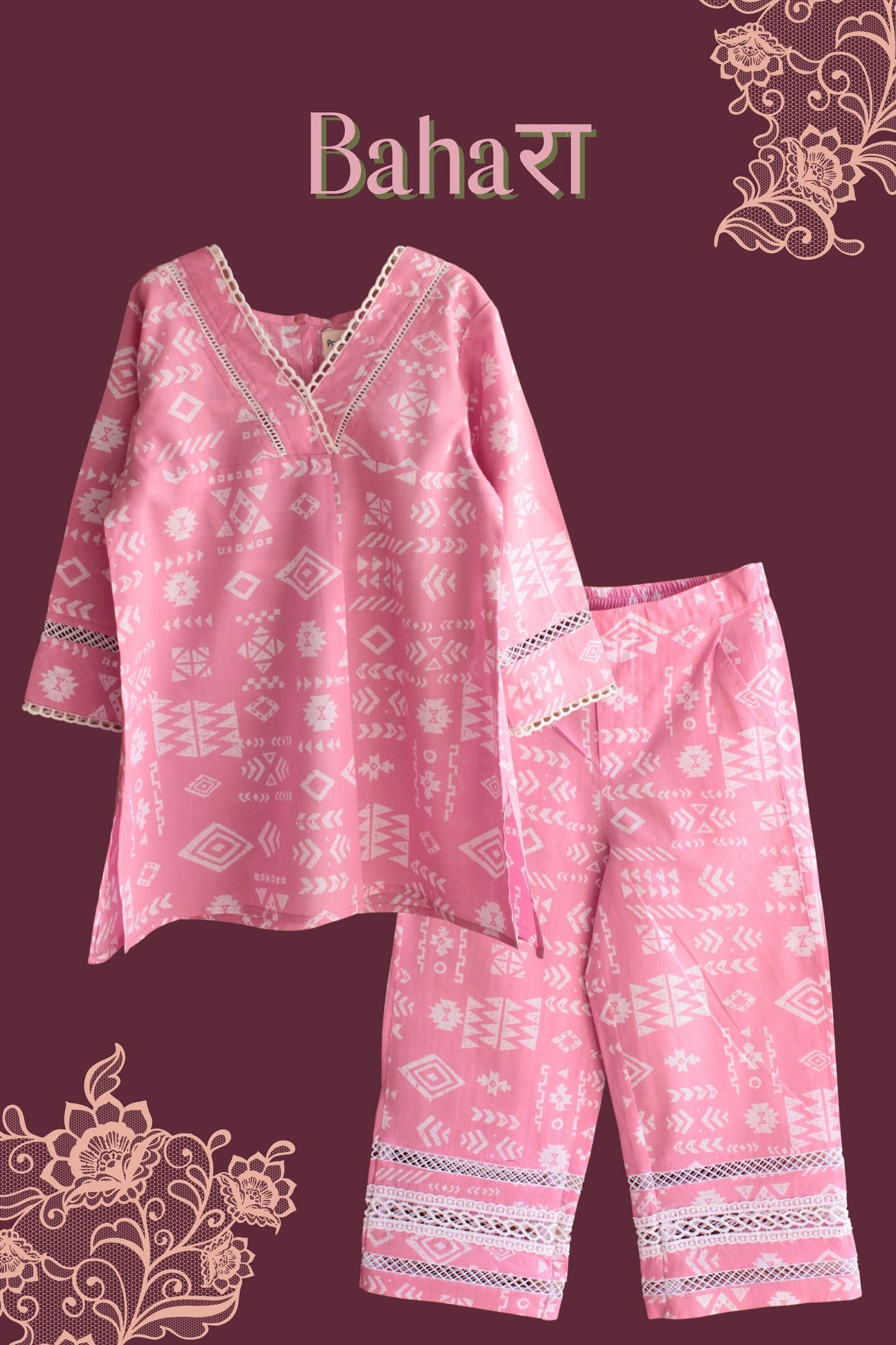 Girls' Bahara Pure Cotton Clothing Set – Soft, Stylish & Perfect for Everyday Elegance