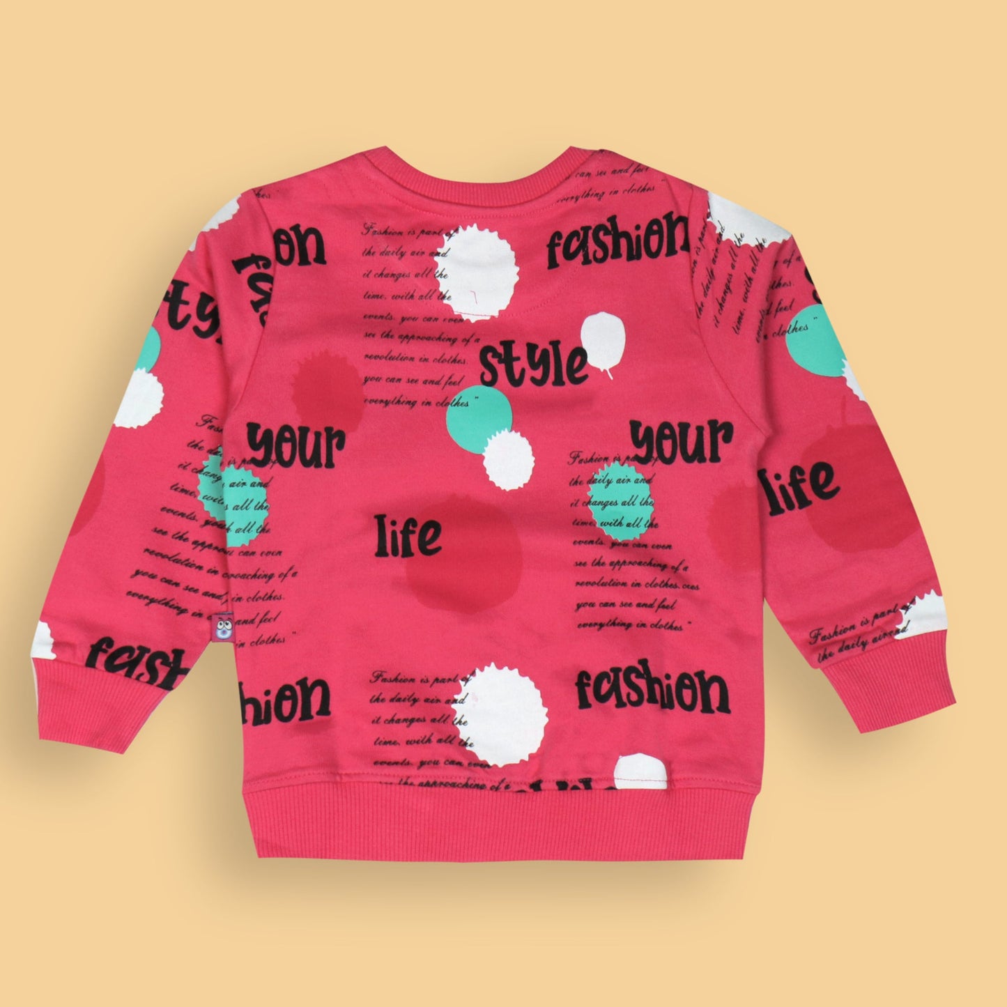 BONKERZ Girls’ Essential Pink Sweatshirt – Warmth+, Full Sleeves, Stylish & Cozy