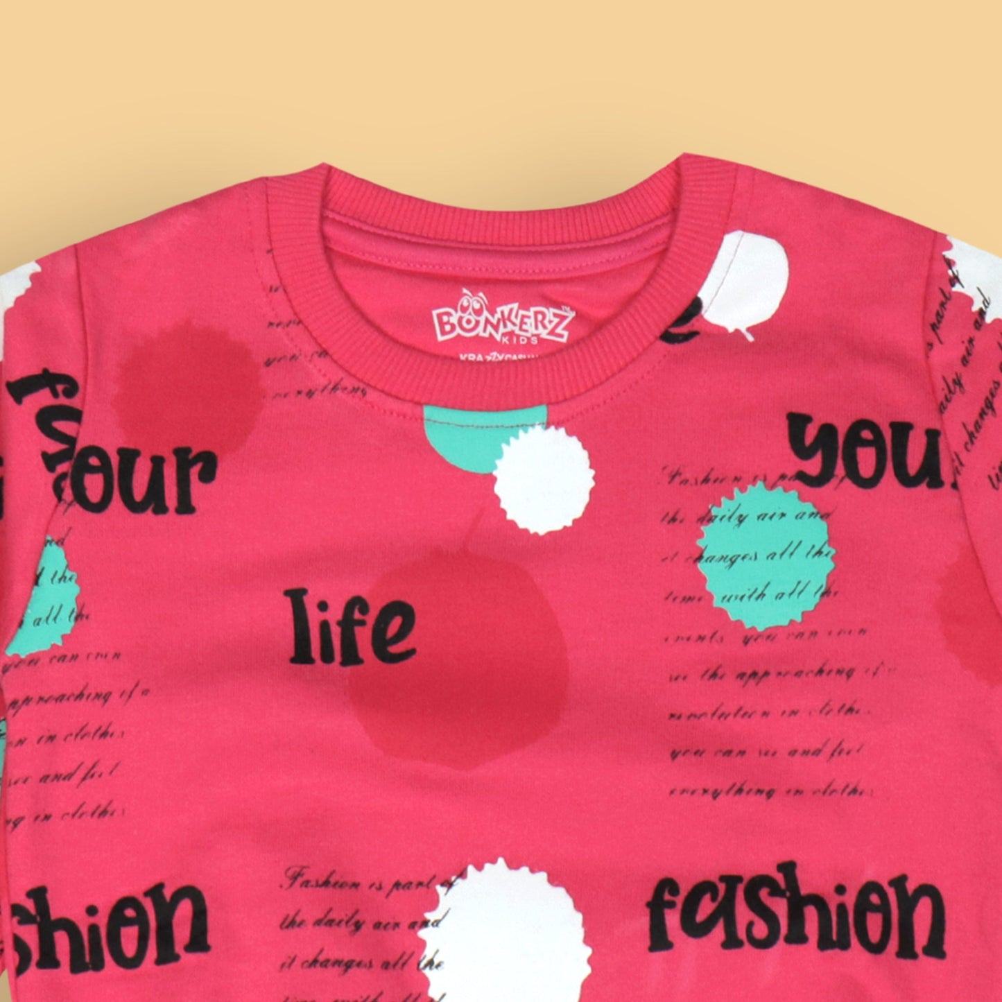 BONKERZ Girls’ Essential Pink Sweatshirt – Warmth+, Full Sleeves, Stylish & Cozy