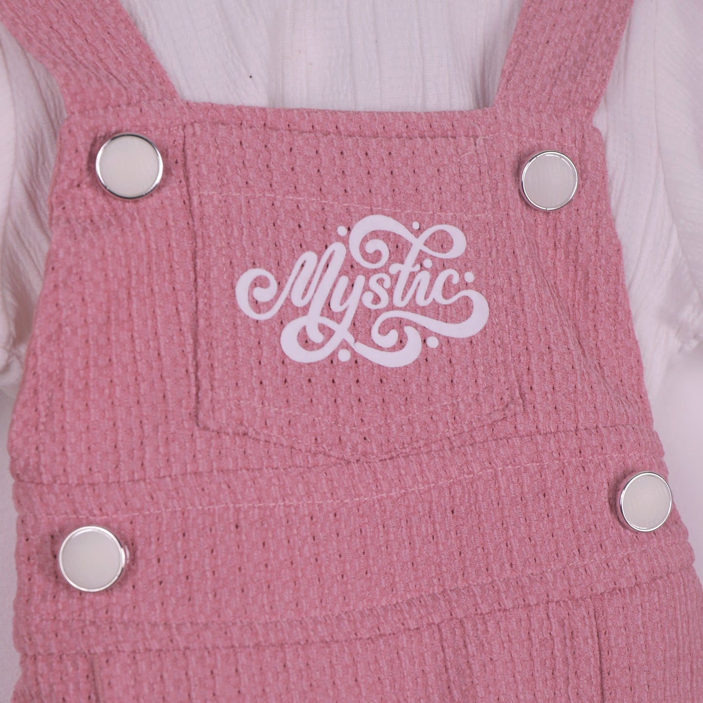 Mystic & Beautiful – Girls’ Pink Dungaree Outfit with Leggings