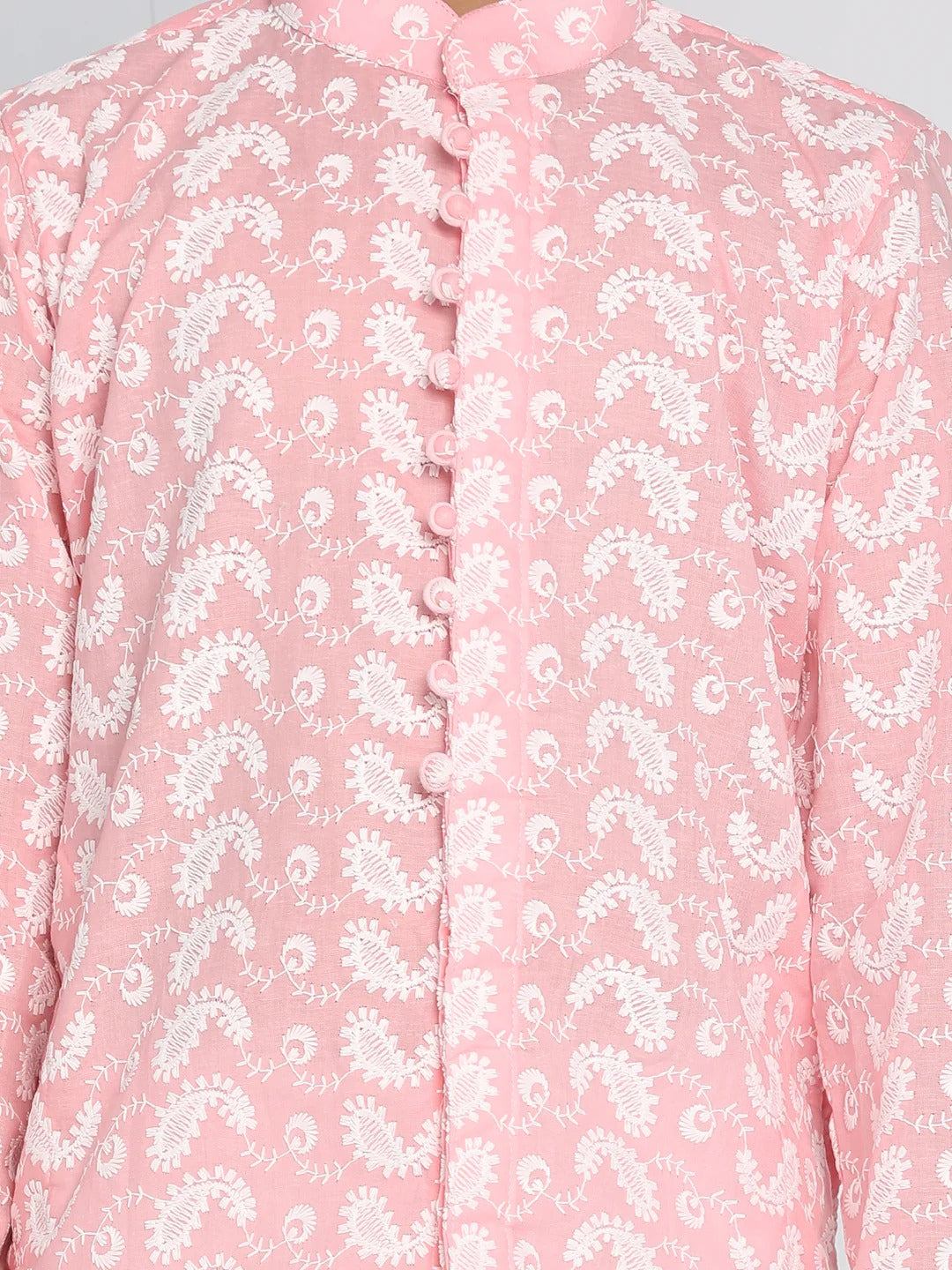 Vastramay Boys’ Cotton Kurta Pyjama in Pink – Traditional Festival Outfit
