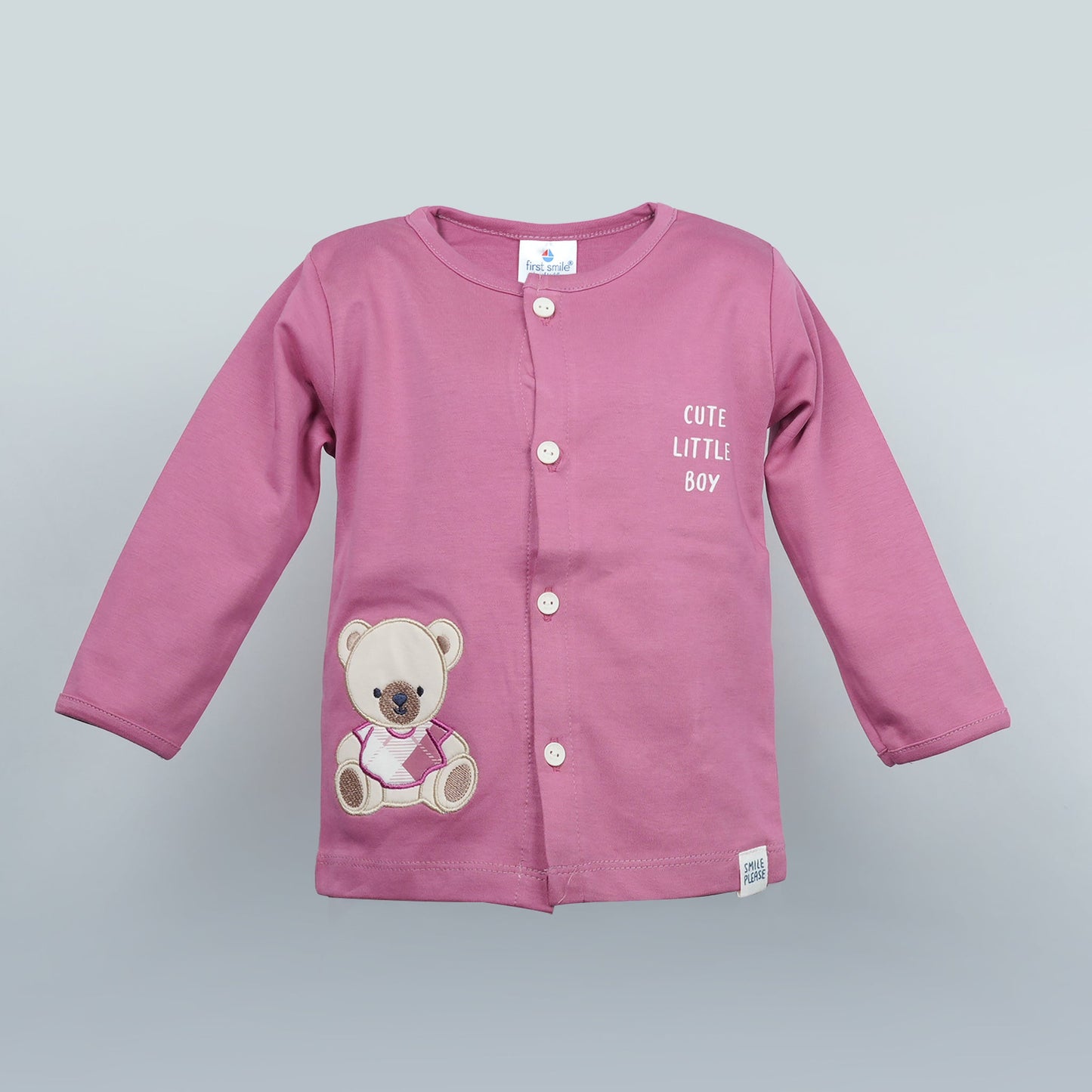 Cozy & Cute: Ollypop Pink Cotton Nightwear for Boys | Full Sleeve Top & Pants Set