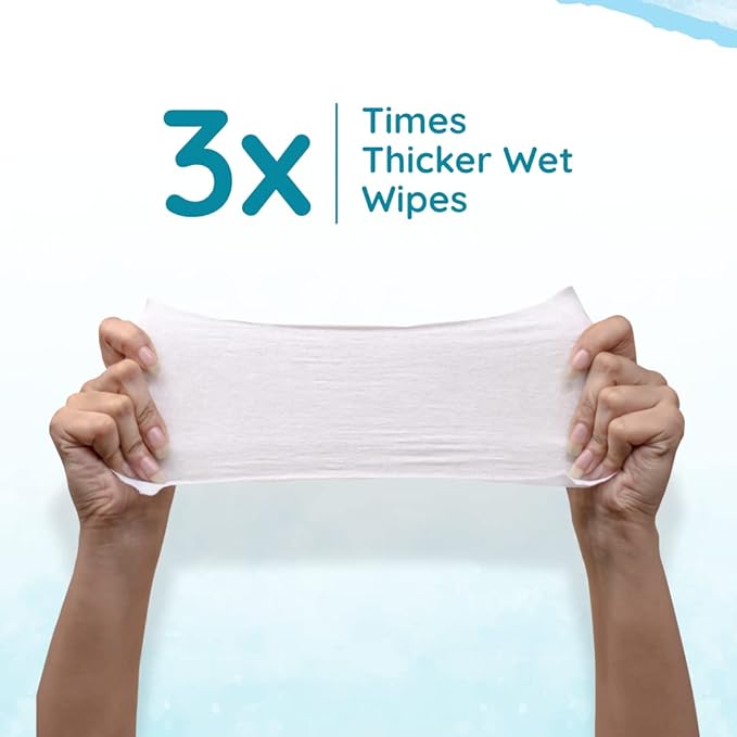 Mother Sparsh 99% Pure Water Baby Wipes, Unscented, Plant-Based, Super Thick, 72 pcs x 2 (Super Saver Pack