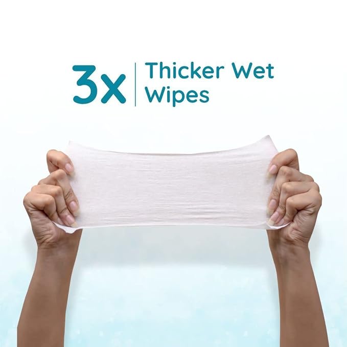 Mother Sparsh 99% Pure Water Baby Wipes, Unscented, Plant-Based, Super Thick, 72 pcs x 3 (Pack of 3)