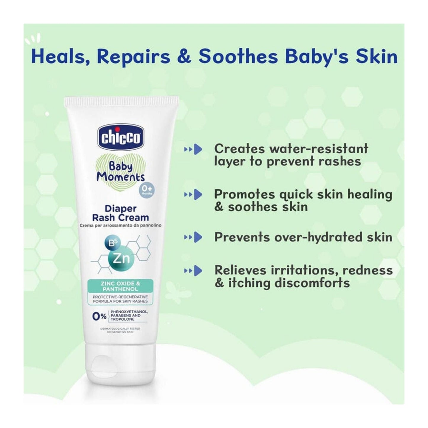 Chicco Diaper Rash Cream 100g – Baby Moments with Natural Triple Protection, Prevents Irritation, and No Harmful Chemicals