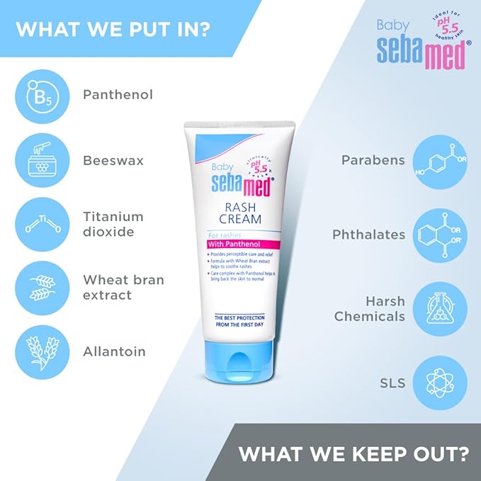 Sebamed Baby Rash Cream, pH 5.5, For Diaper Rashes, Faster Healing, 100ml