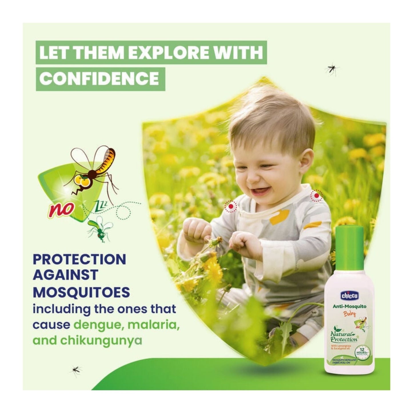 Chicco Baby Anti-Mosquito Fabric Roll-On – Natural 12+ Hour Protection