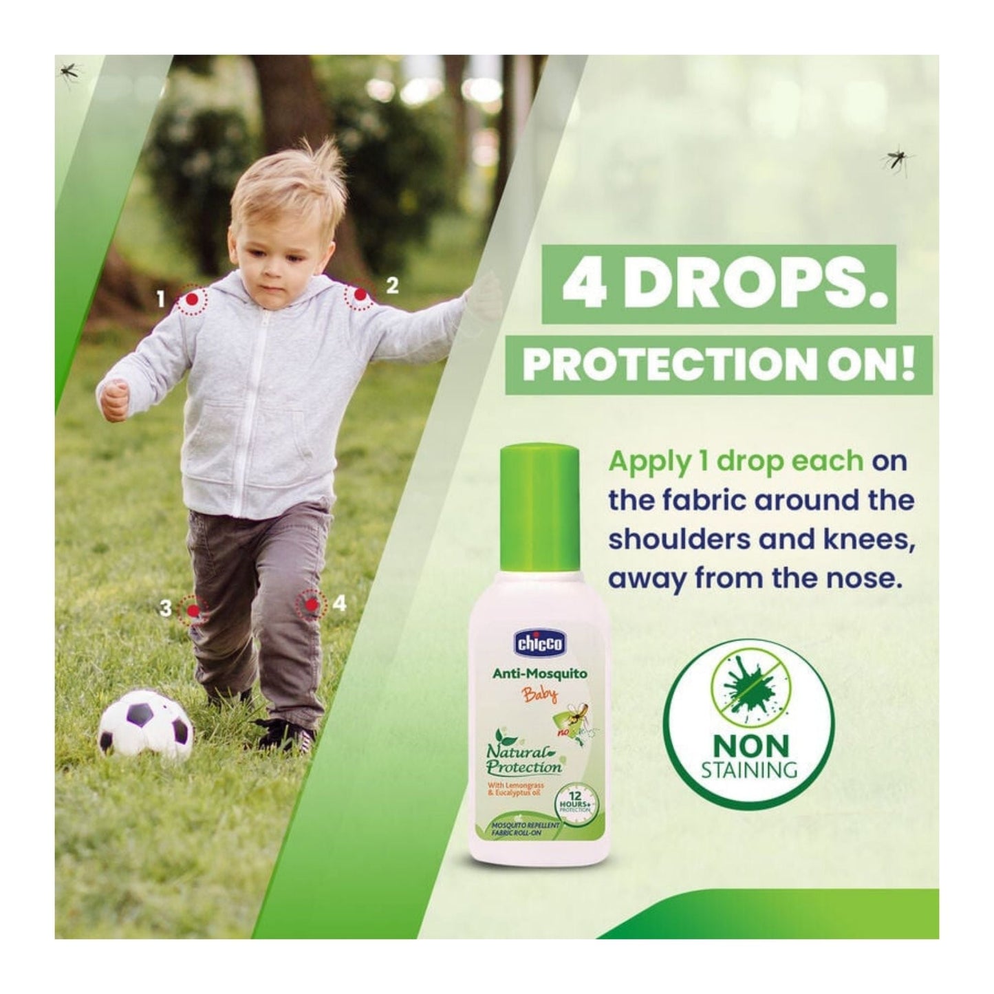 Chicco Baby Anti-Mosquito Fabric Roll-On – Natural 12+ Hour Protection