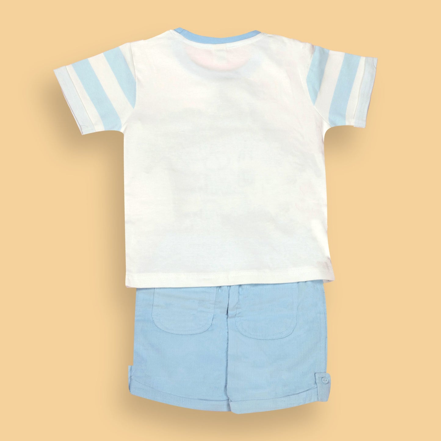 Toffyhouse Boys' White Sensory Z Cotton Set – Embroidered "I Love My Mummy" Half Sleeve T-Shirt & Comfort Fit Shorts