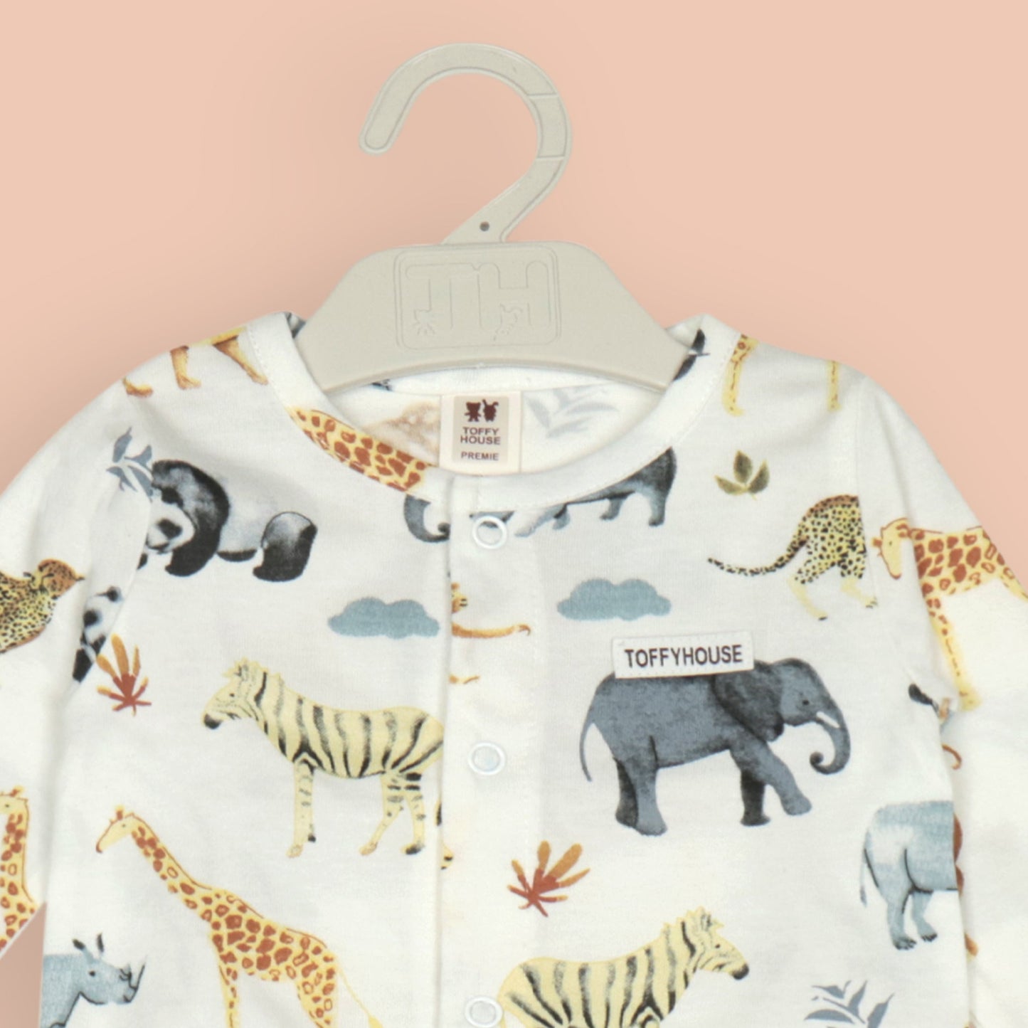 Toffyhouse Soft & Snuggly White Romper – Unisex Knee-Length Comfort for Cool Adventures