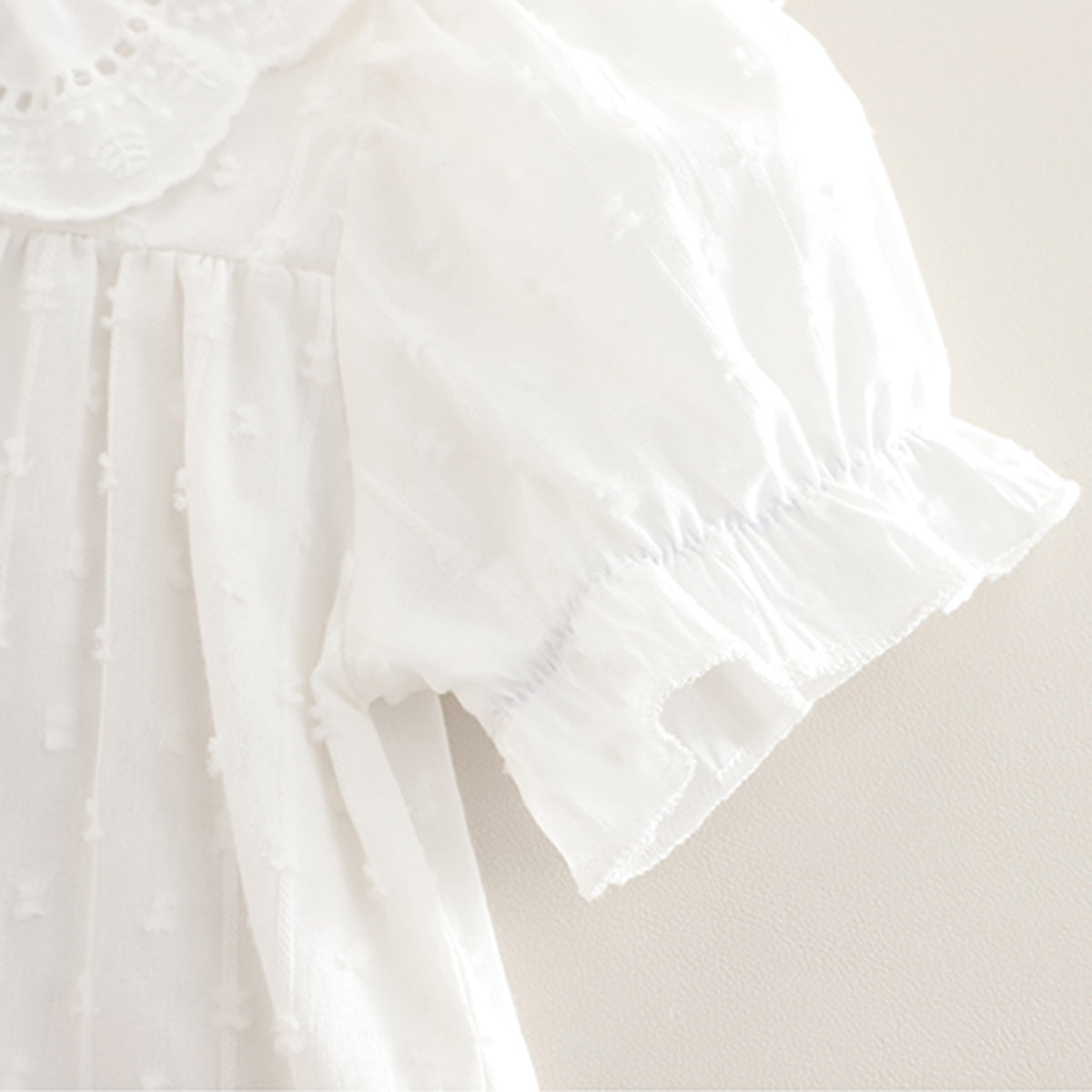 Girls White Short Sleeves Top With Khaki
Pants Set