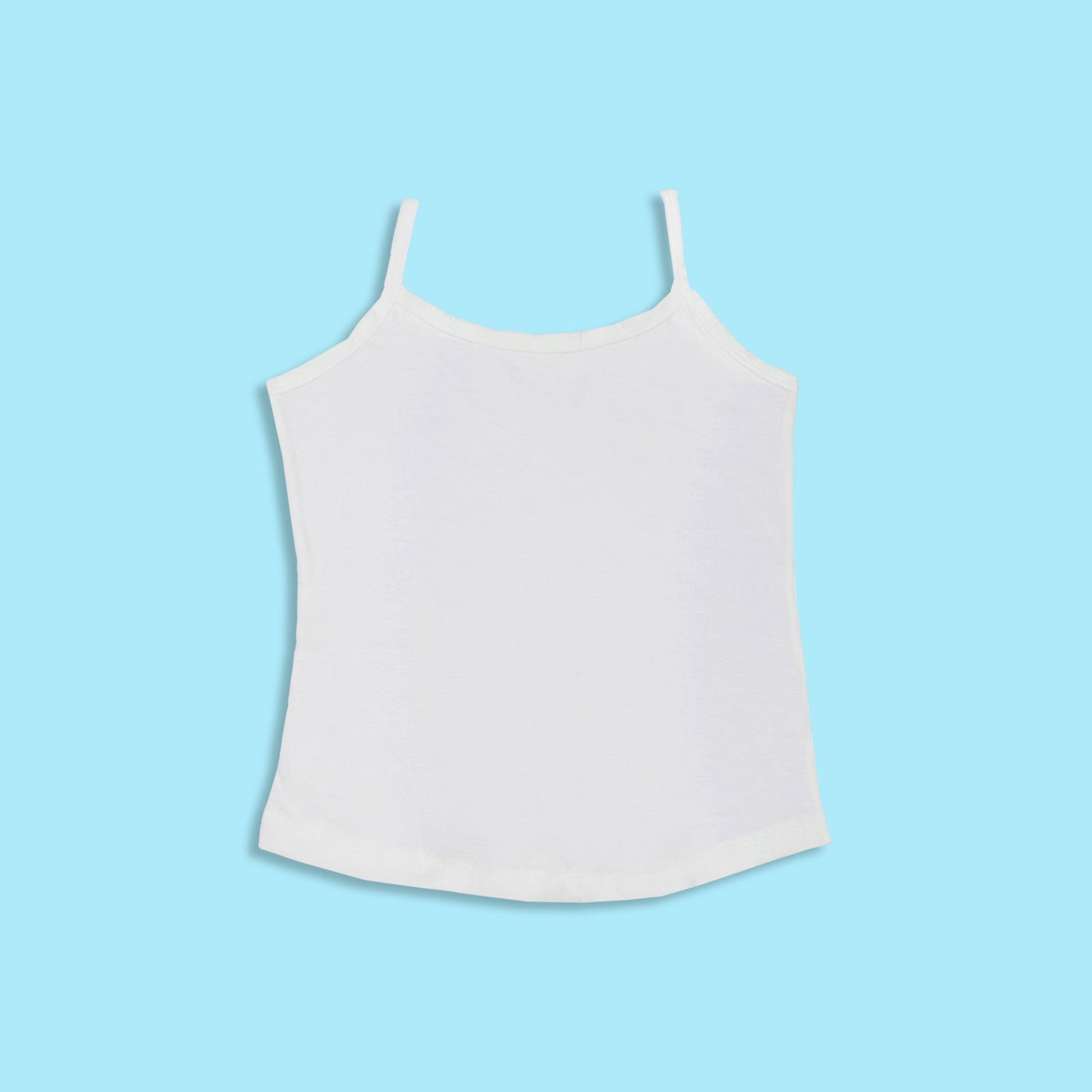 Girls’ White Camisoles by Body Care – 3-Pack Comfortable Cotton Blend, Sleeveless with Square Neck