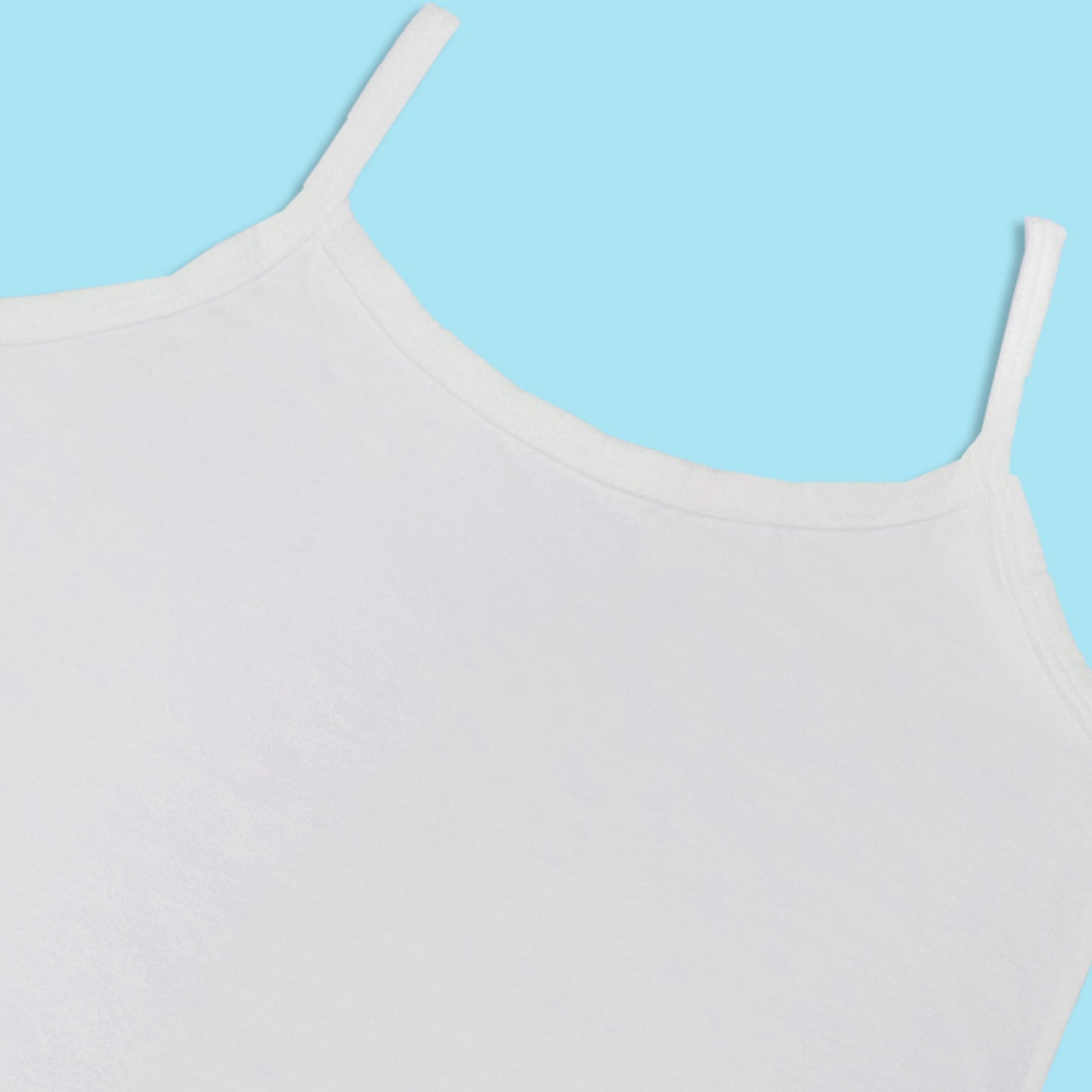 Girls’ White Camisoles by Body Care – 3-Pack Comfortable Cotton Blend, Sleeveless with Square Neck