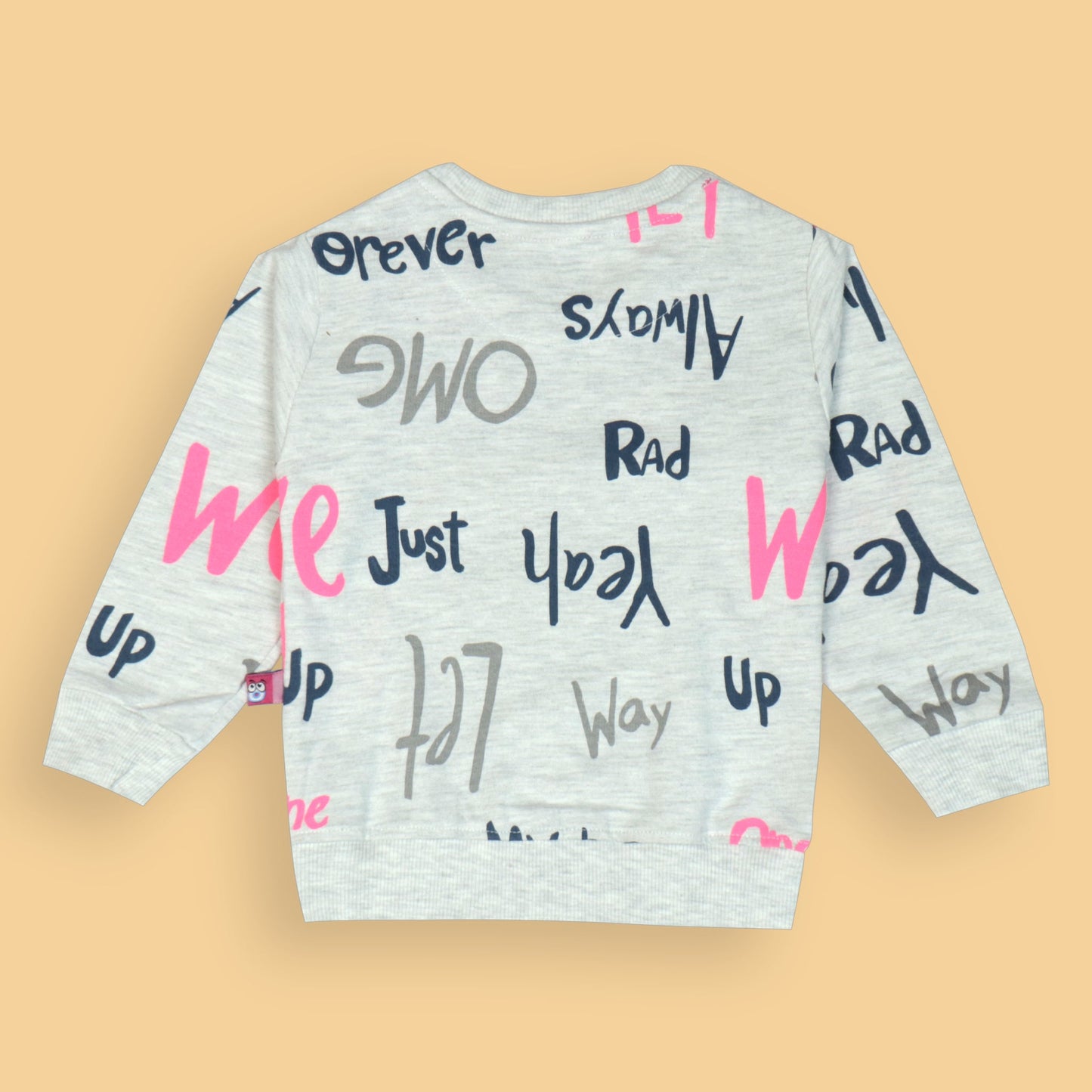 Always Forever Yeah OMG Sweatshirt by BONKERZ – Girls’ White, Abstract All-Over Print, Warm & Stylish for Cool Days