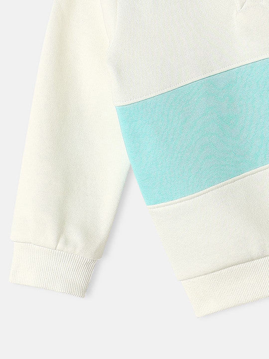 Striped Polo-Neck Sweatshirt