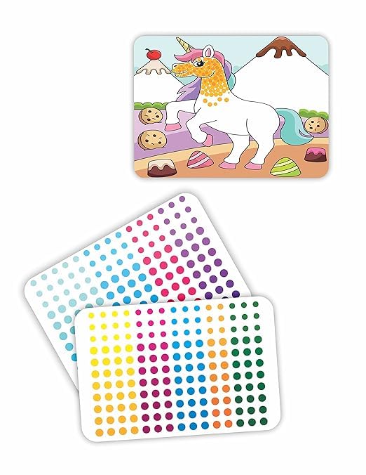 Fun Express Unicorn Dot Art Kit – Mess-Free Sticker Craft Fun for Kids Ages 3–7