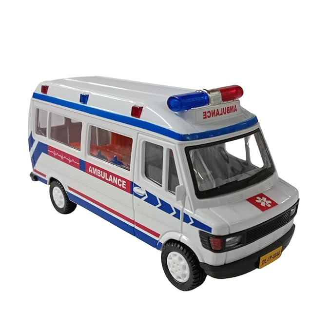 Centy Toys TMP 207 Ambulance – White Plastic Emergency Vehicle for Kids