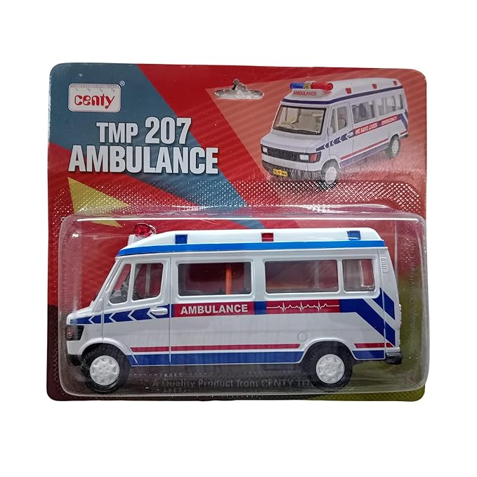 Centy Toys TMP 207 Ambulance – White Plastic Emergency Vehicle for Kids
