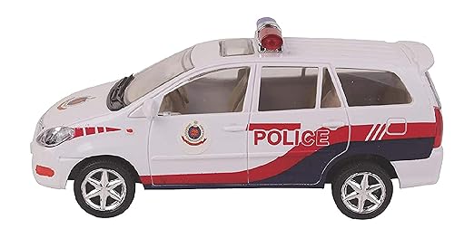 CENTY Toys Police Chase White Police car- The Delhi Police Car - with Sunroof - Realistic Alloy Wheels and Realistic Design- Pull Back Action- a Cool Police car for Kids