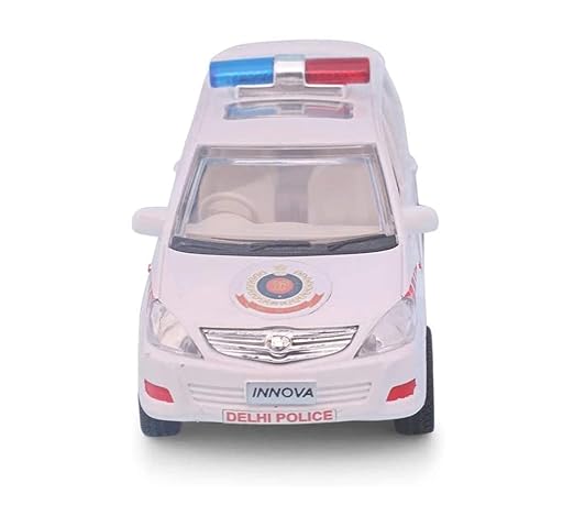 CENTY Toys Police Chase White Police car- The Delhi Police Car - with Sunroof - Realistic Alloy Wheels and Realistic Design- Pull Back Action- a Cool Police car for Kids