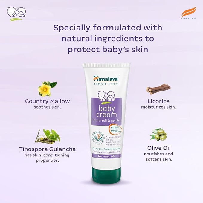 Himalaya Baby Cream, Face Moisturizer & Day Cream, For Dry Skin, 200ml