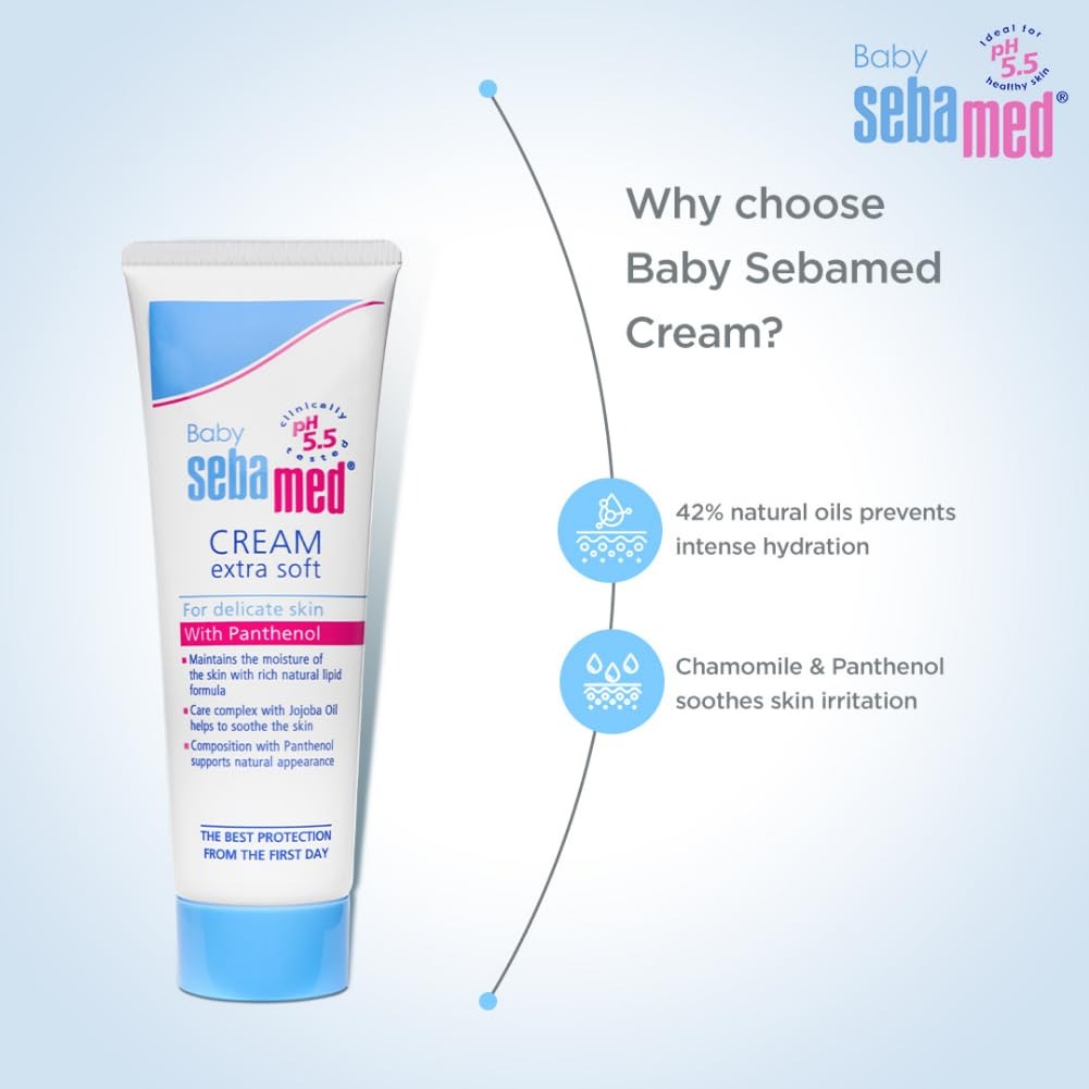 Baby Sebamed Cream Extra Soft 200ml – Intensive Moisturising Cream for Dry & Sensitive Baby Skin