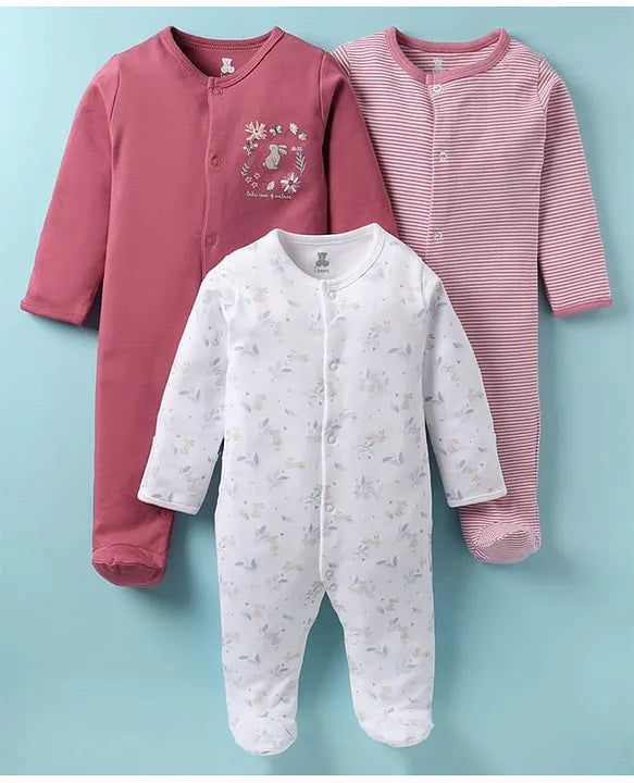 I Bears Cozy Trio: Colorful Warm Rompers for Sunny Winter Smiles