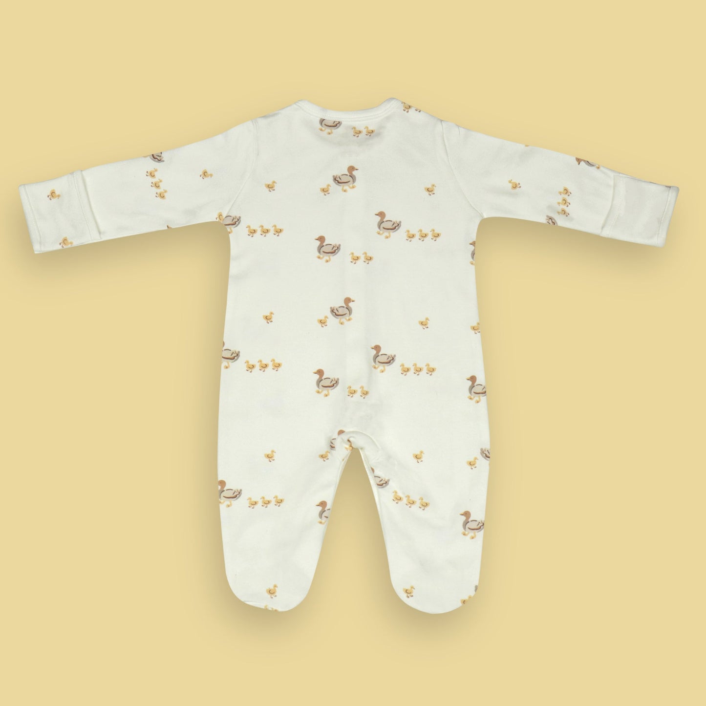 Pack of 2 Quack-tastic Cotton Bodysuits – Off White All-Over Duck Parade & Brown with Cheeky Duck Print