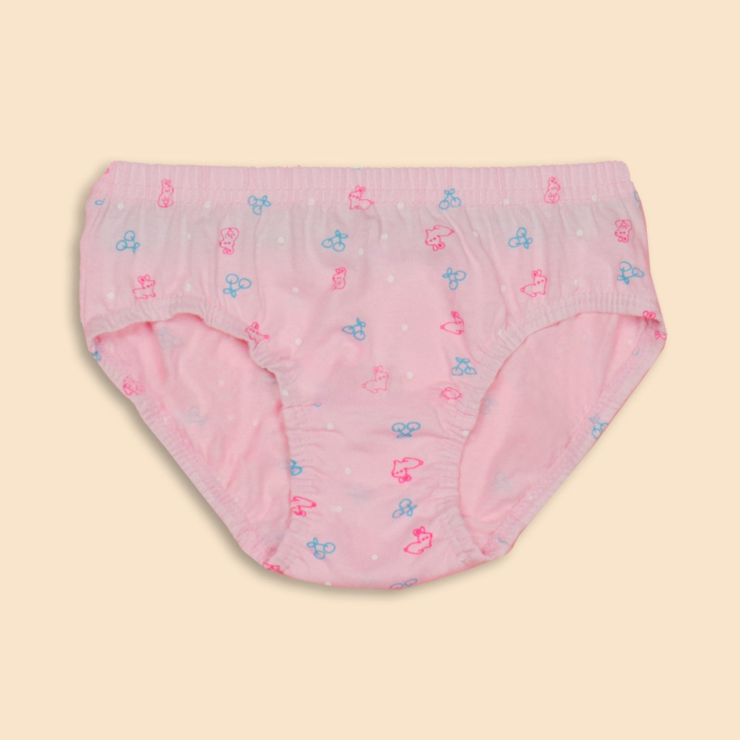 Girls’ Multi-Color Cotton Blend Panties by Body Care – 3-Pack Soft, Elasticated Waist Slip-Ons (Random colors)