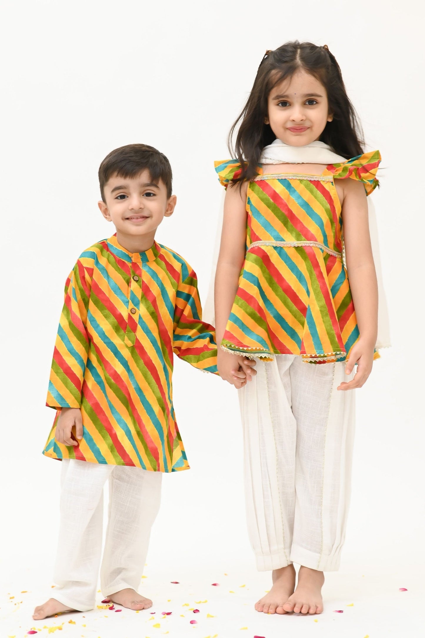 Girls' Saavan 2.0 Ethnic Outfit – Pure Cotton Kurti, Salwar & Dupatta Set