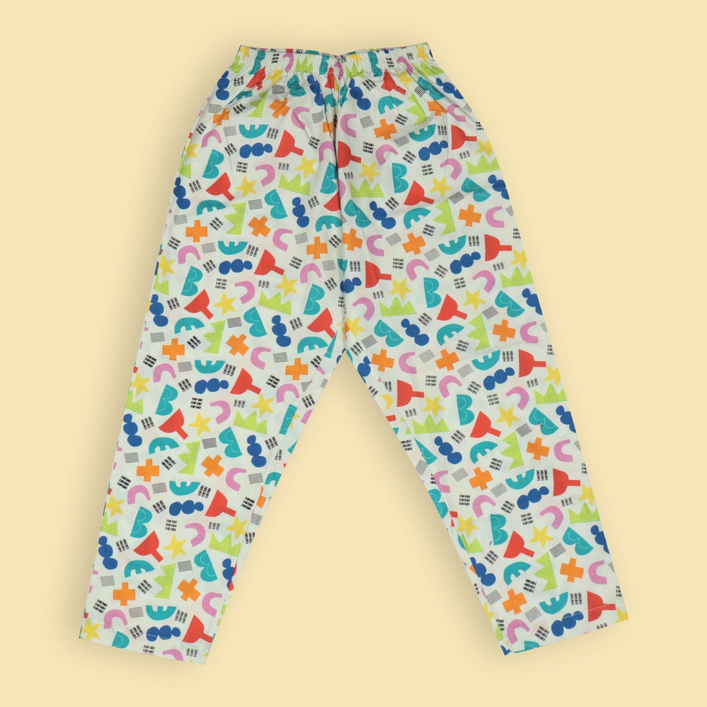 Boys’ Cozy Star Print Pyjama Set – Multi-Color Cotton Collar Shirt with Front Buttons & Full-Length Pants