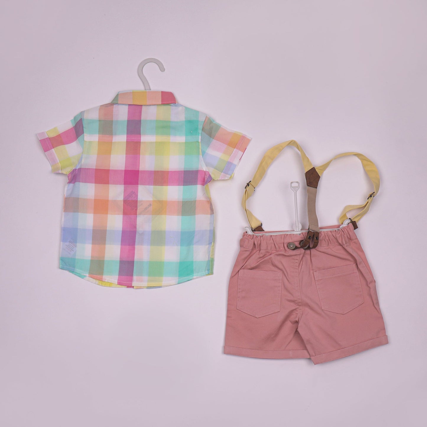 Toffyhouse Boys Multi-Color Cotton Blend Shirt & Knee-Length Shorts Set with Bow