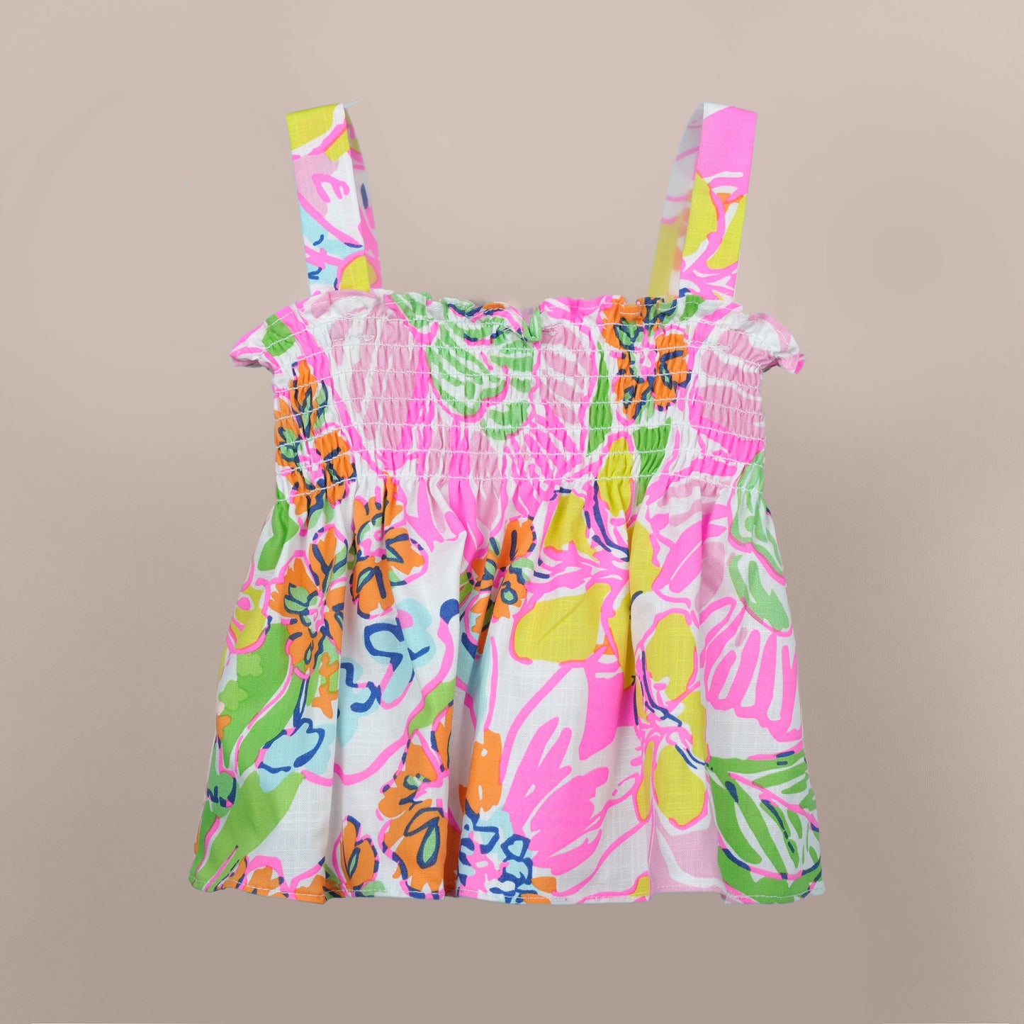 DW Girl's Multi-Color Shoulder Strap Top & Shorts Set