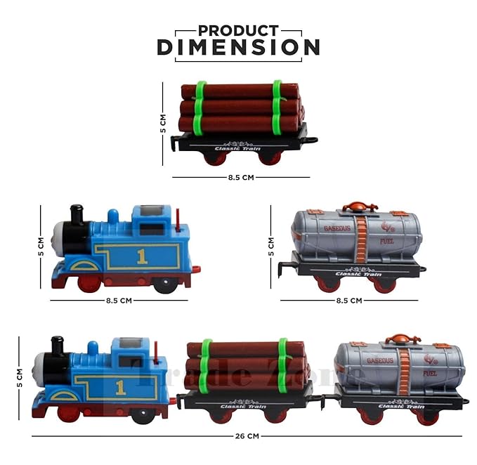 Thomas Toy Train Set Track Set with Sound and Light 11 Pcs with Coal Wagon and Tanker Educational Gift for Kids Railway Tracks for Kids 3